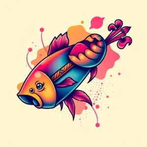Gradient Color Bass Tattoo