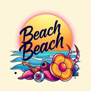 Gradient Color Beach Tattoo