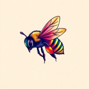 Gradient Color Bee Tattoo