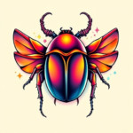Gradient Color Beetle Tattoo