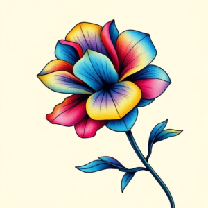 Gradient Color Bluebonnet Tattoo