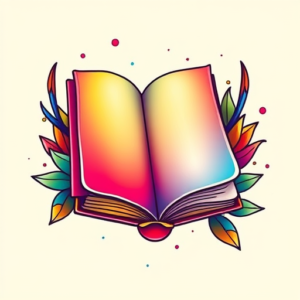 Gradient Color Book Tattoo