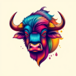 Gradient Color Buffalo Tattoo