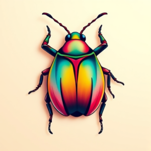 Gradient Color Bug Tattoo
