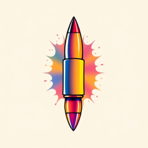 Gradient Color Bullet Tattoo