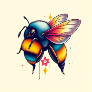 Gradient Color Bumblebee Tattoo