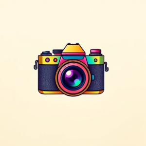 Gradient Color Camera Tattoo