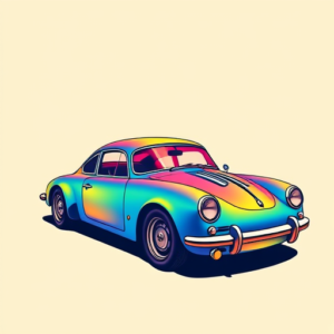 Gradient Color Car Tattoo