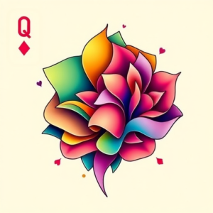 Gradient Color Card Tattoo