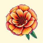 Gradient Color Carnation Tattoo