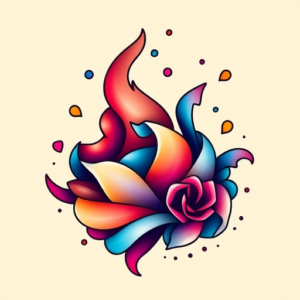 Gradient Color Cartoon Tattoo