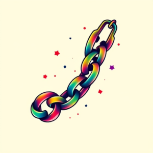 Gradient Color Chain Tattoo