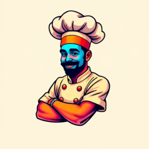 Gradient Color Chef Tattoo