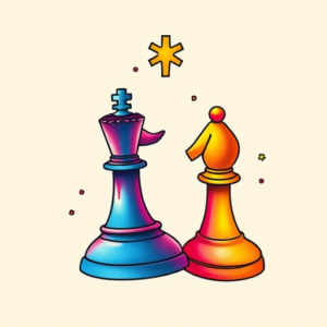 Gradient Color Chess Tattoo