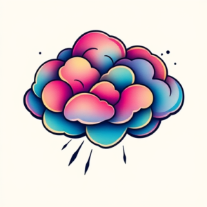 Gradient Color Cloud Tattoo