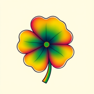 Gradient Color Clover Tattoo