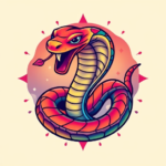 Gradient Color Cobra Tattoo