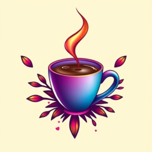 Gradient Color Coffee Tattoo