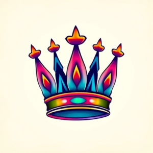 Gradient Color Crown Tattoo