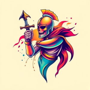 Gradient Color Crusader Tattoo