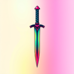 Gradient Color Dagger Tattoo