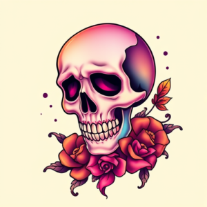 Gradient Color Death Tattoo