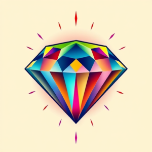 Gradient Color Diamond Tattoo