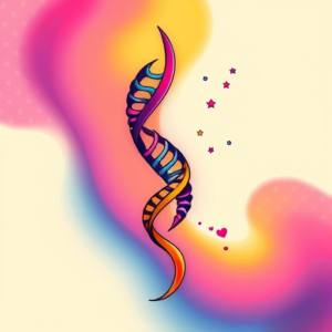 Gradient Color Dna Tattoo