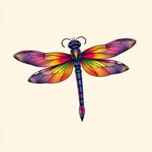 Gradient Color Dragonfly Tattoo