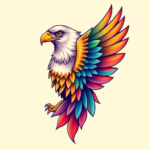 Gradient Color Eagle Tattoo
