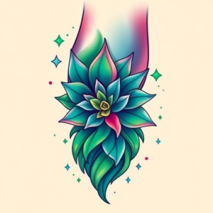 Gradient Color Emerald Tattoo