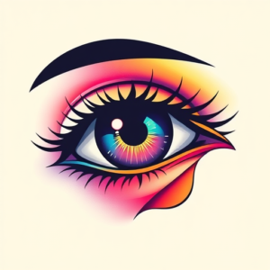 Gradient Color Eye Tattoo