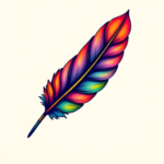 Gradient Color Feather Tattoo