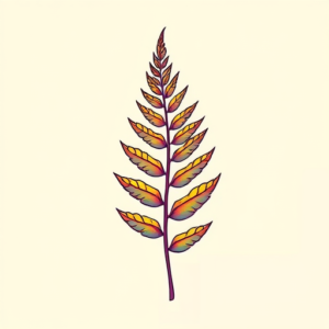 Gradient Color Fern Tattoo
