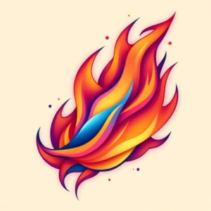Gradient Color Fire Tattoo