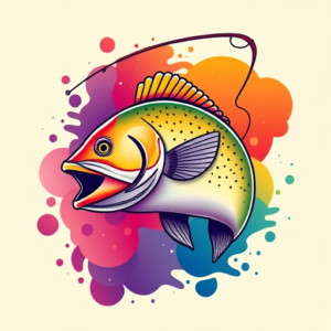 Gradient Color Fishing Tattoo