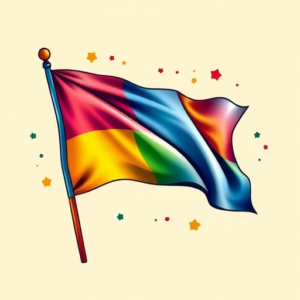 Gradient Color Flag Tattoo