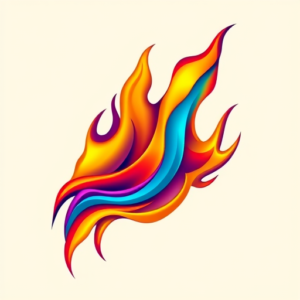 Gradient Color Flame Tattoo
