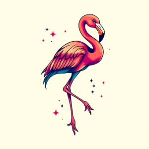 Gradient Color Flamingo Tattoo