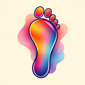 Gradient Color Footprint Tattoo