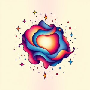 Gradient Color Galaxy Tattoo