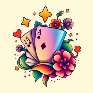 Gradient Color Gambling Tattoo