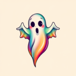 Gradient Color Ghost Tattoo