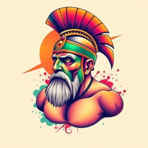 Gradient Color Gladiator Tattoo