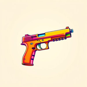 Gradient Color Glock Tattoo