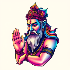 Gradient Color God Tattoo