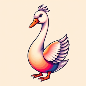 Gradient Color Goose Tattoo