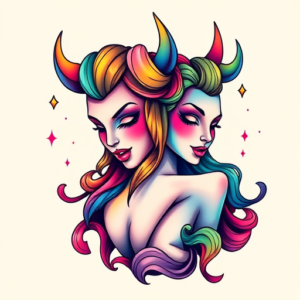 Gradient Color Hades Tattoo