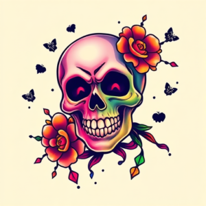 Gradient Color Halloween Tattoo