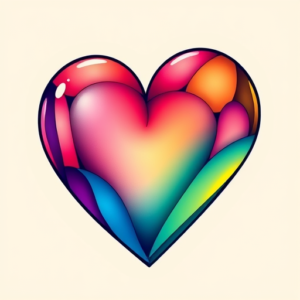 Gradient Color Heart Tattoo